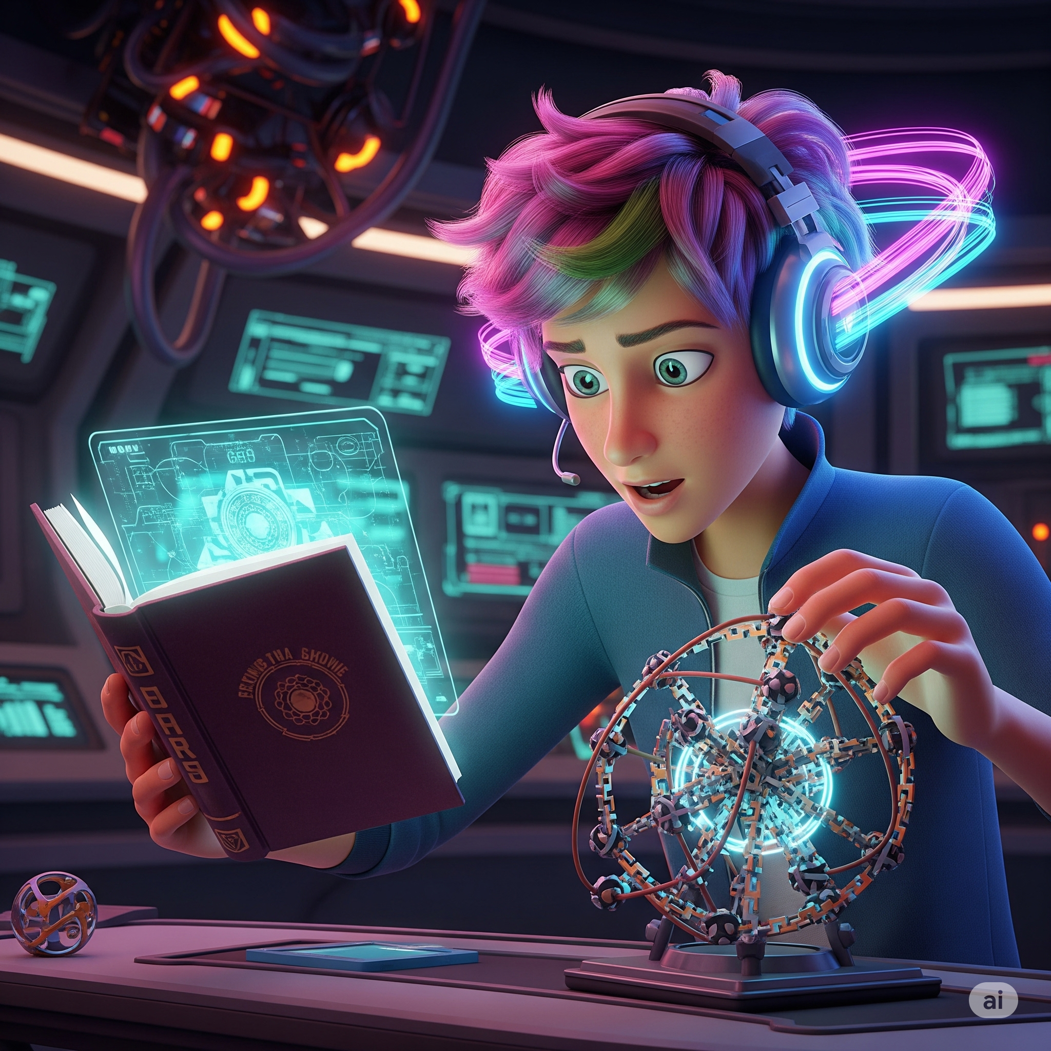 Person learning with different senses: reading, listening, and touching