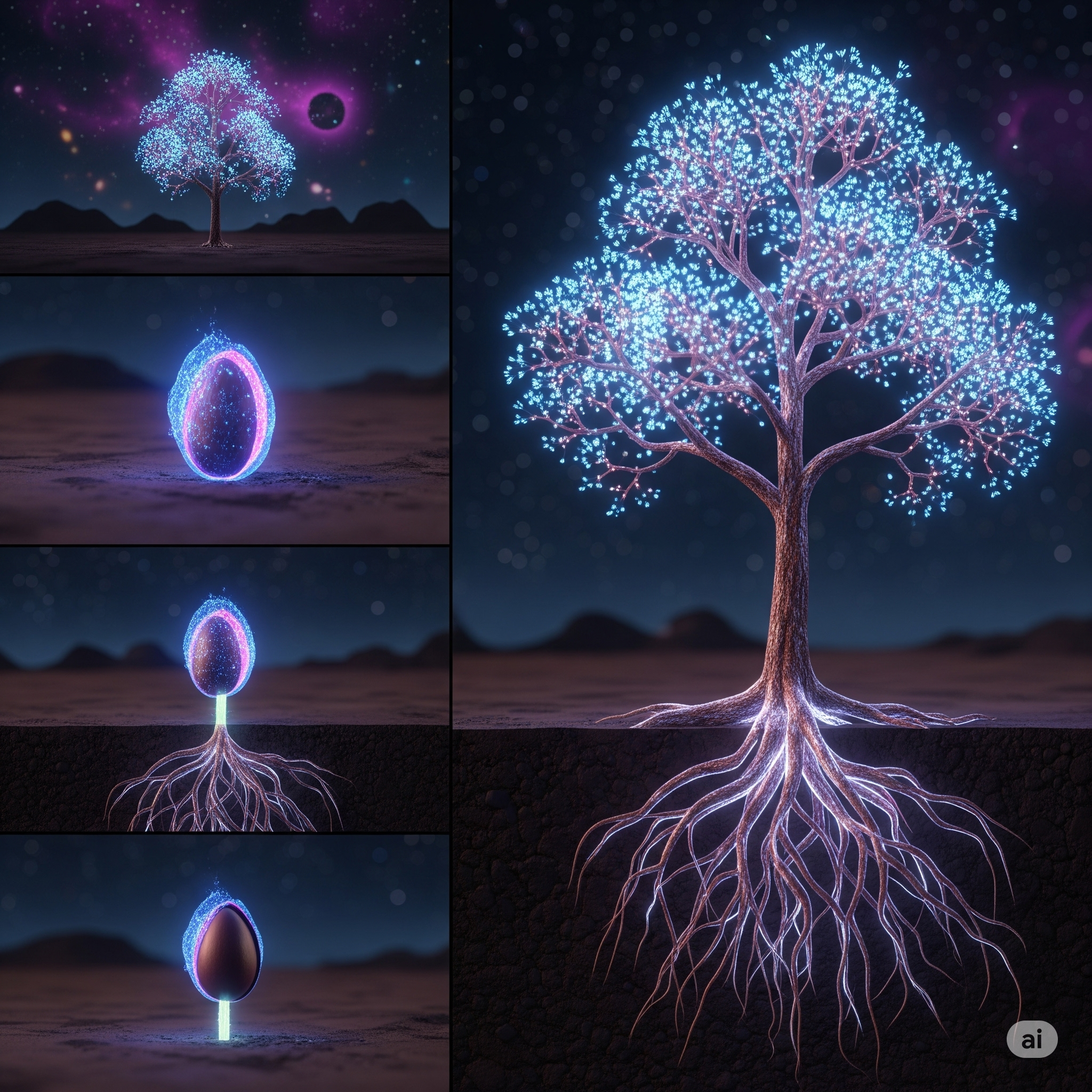 A seed growing into a strong, resilient tree