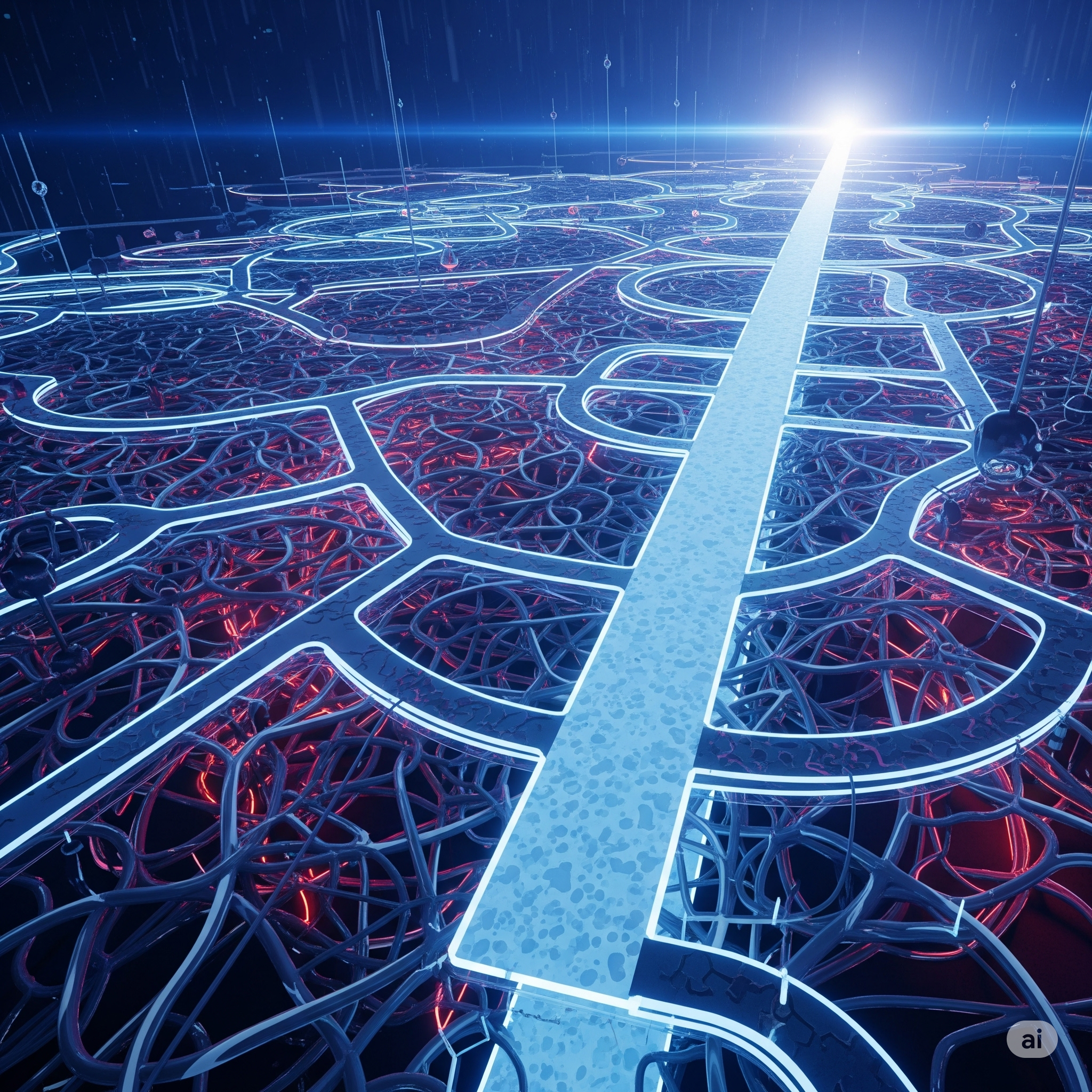 A tangled path becoming straight, symbolizing learning from mistakes